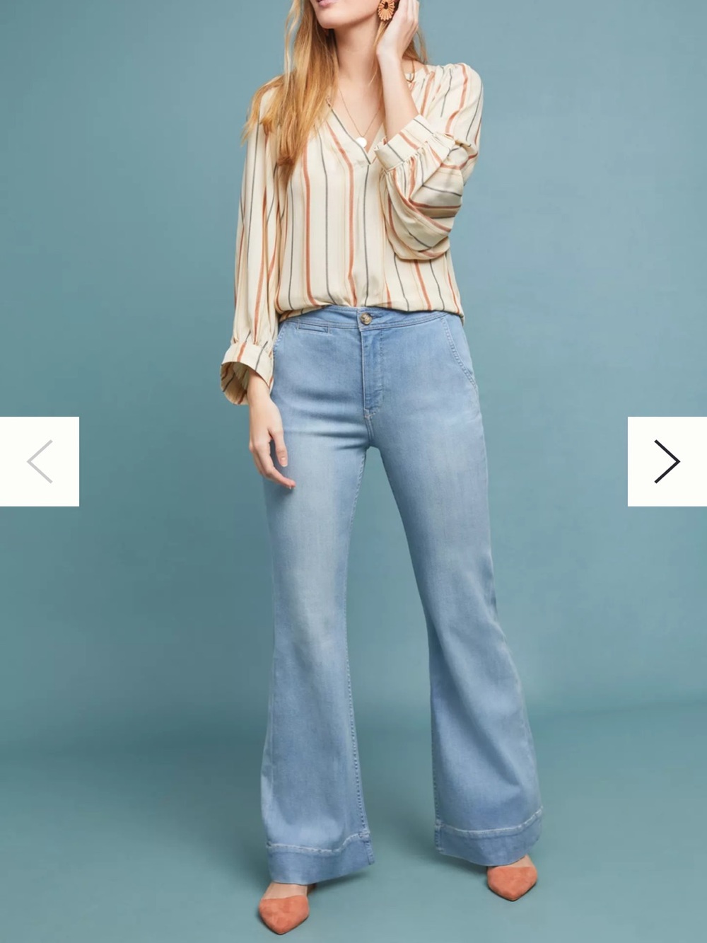 Pilcro and the Letterpress Light Blue Wide-Leg Jeans, size 29